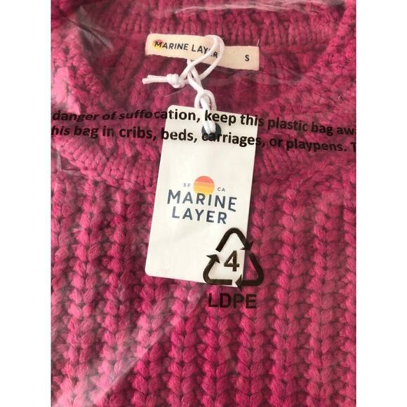 Marine Layer Sweater Oversized Crewneck Knit Merino Wool Blend Rose Violet NWT S - Picture 5 of 9